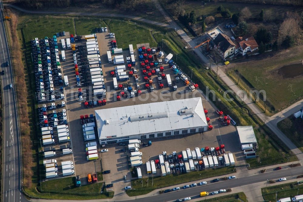 Aerial photograph Recklinghausen - Truck Store Ruhrgebiet in Recklinghausen at Ruhrgebiet in the state North Rhine-Westphalia, Germany