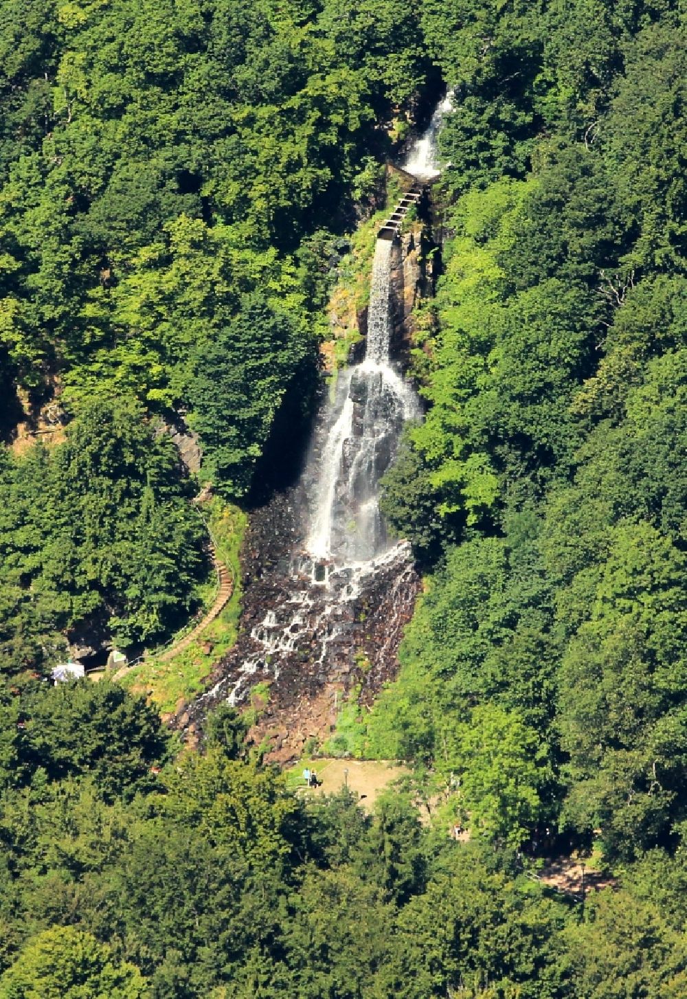 Brotterode - Trusetal from above - Trusetaler Waterfall at Brotterode in Thuringia