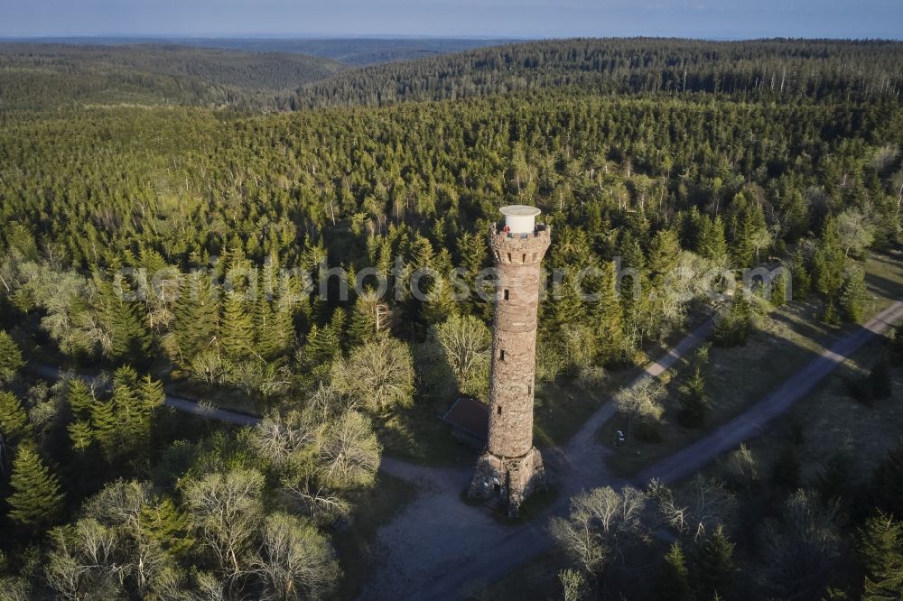 Aerial photograph Gernsbach - Tower building of the Bismarck tower - observation tower in Gernsbach in the state Baden-Wurttemberg, Germany
