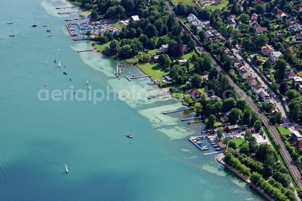 Aerial photograph Starnberg - Riparian areas on the lake of Starnberg in Starnberg in the state Bavaria, Germany