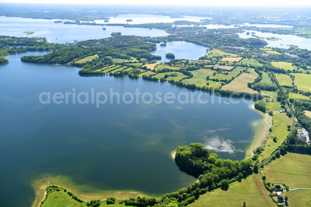 Timmdorf from above - Riparian areas on the lake area of Behler lake in Timmdorf in the state Schleswig-Holstein, Germany