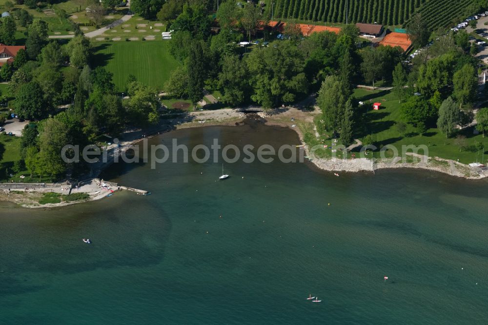 Aerial image Wasserburg (Bodensee) - Riparian areas on the lake area of Lake Constance in Wasserburg (Bodensee) at Bodensee in the state Bavaria, Germany