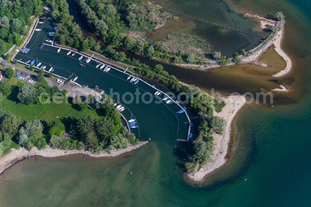 Zech from above - Riparian areas along the river mouth of Leiblach in den Bodensee in Zech at Bodensee in Vorarlberg, Austria