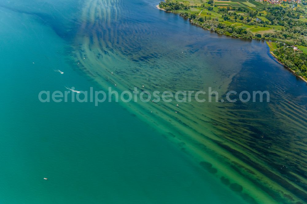 Aerial photograph 88097 Eriskirch - Riparian areas along the river estuary of the Schussen in Lake Constance in Eriskirch on Lake Constance in the state Baden-Wuerttemberg, Germany