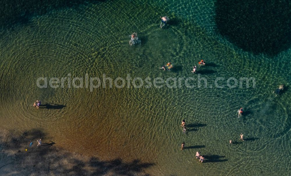 Aerial image Markranstädt - Beach areas on the on Kulkwitzer See in the district Goehrenz in Markranstaedt in the state Saxony, Germany