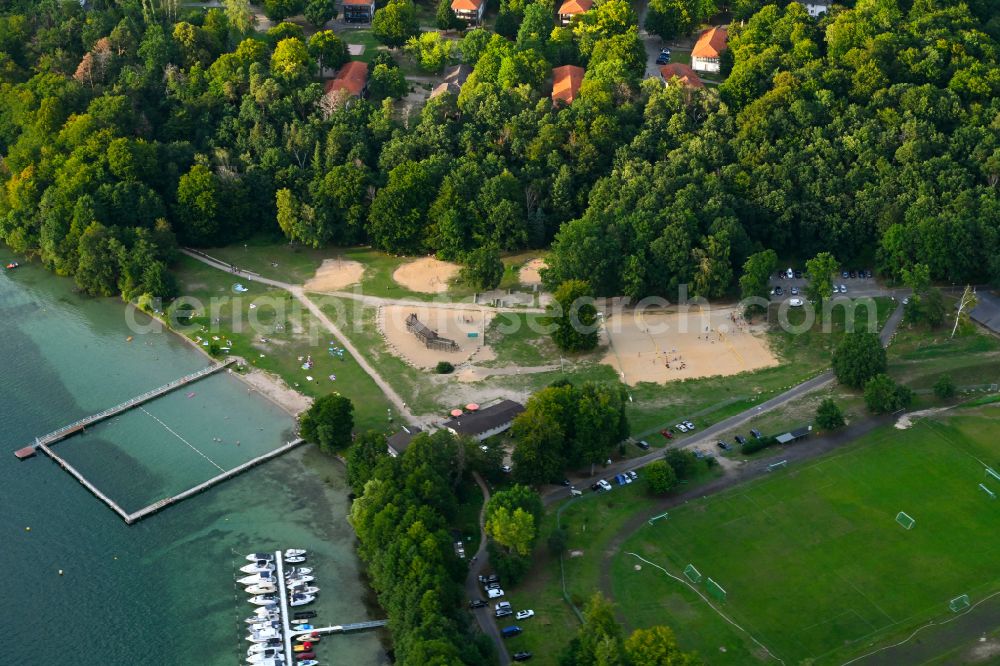 Aerial photograph Joachimsthal - Beach areas on the Strandbad Werbellinsee in Joachimsthal in the state Brandenburg, Germany