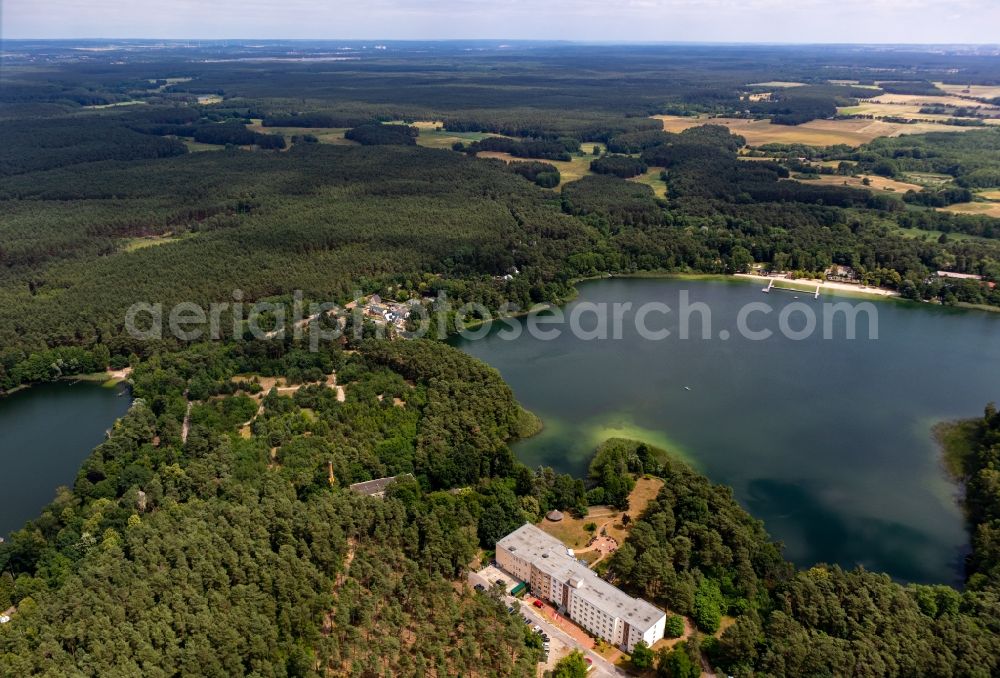 Aerial photograph Biesenthal - Beach areas on the Grosser Wukensee in Biesenthal in the state Brandenburg, Germany