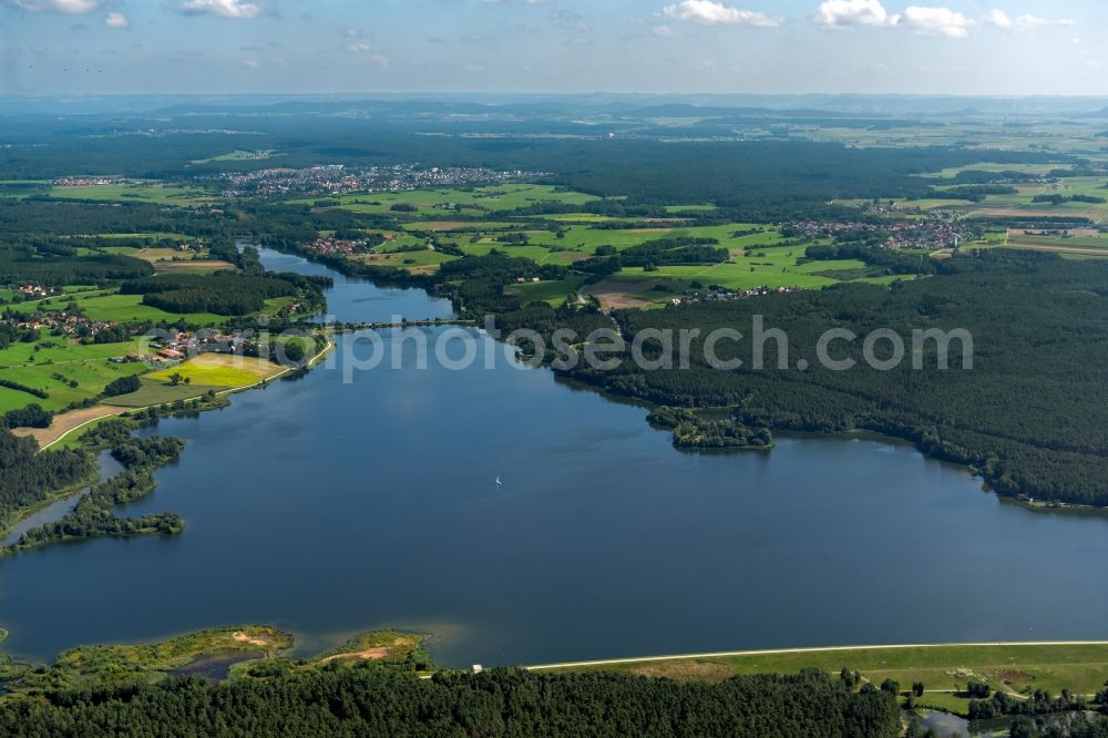 Aerial photograph Roth - Riparian areas on the lake area of Rothsee in Roth in the state Bavaria, Germany
