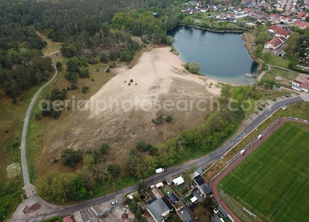 Gommern from above - Sandy beach areas on the on Kulk in Gommern in the state Saxony-Anhalt, Germany