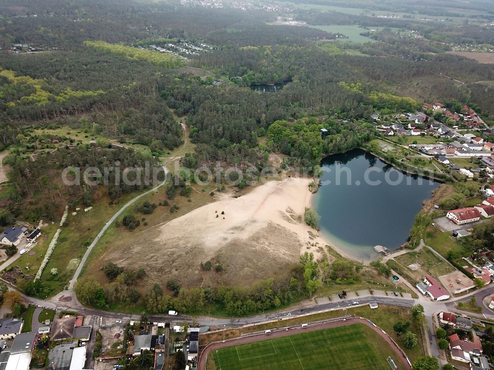 Aerial photograph Gommern - Sandy beach areas on the on Kulk in Gommern in the state Saxony-Anhalt, Germany