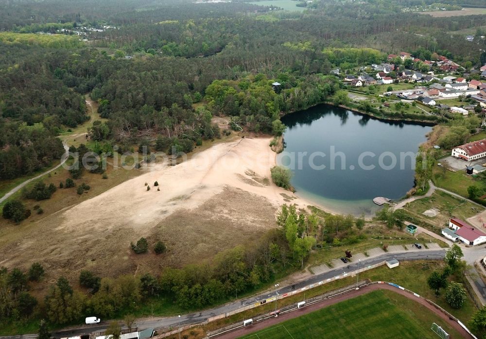 Gommern from above - Sandy beach areas on the on Kulk in Gommern in the state Saxony-Anhalt, Germany