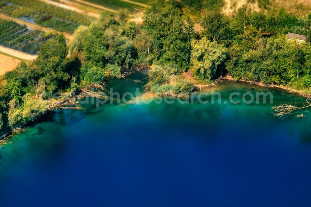 Aerial image Ettenheim - Riparian areas on the lake area of Apostelsee in Ettenheim in the state Baden-Wuerttemberg, Germany