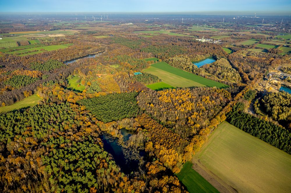 Kirchhellen from above - riparian areas on the lake area of Elsbachsee on street Koppelweg in Kirchhellen at Ruhrgebiet in the state North Rhine-Westphalia, Germany