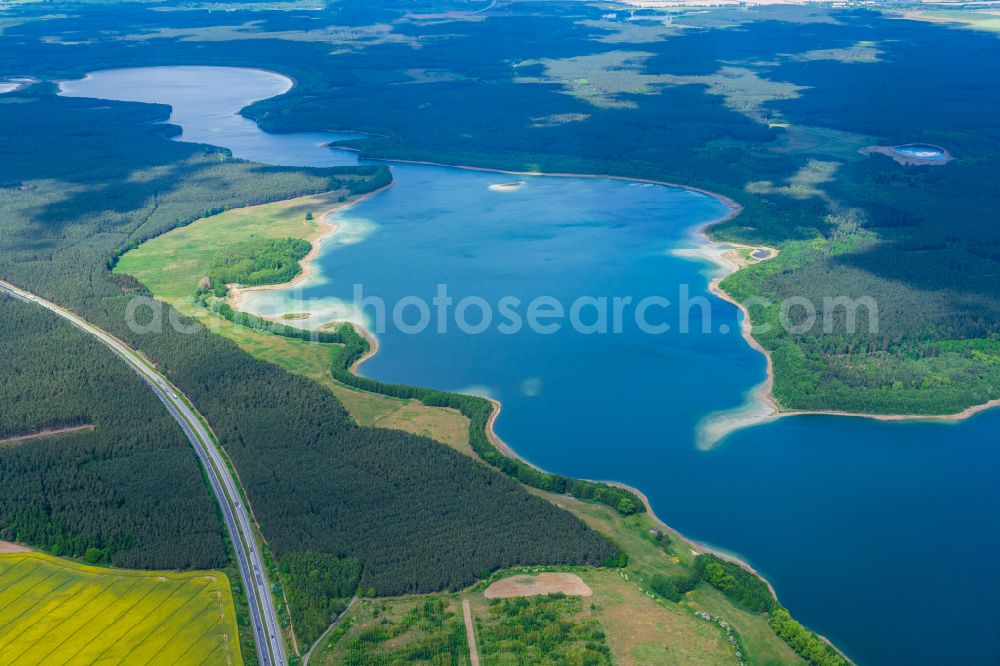 Plau am See from above - Riparian areas on the lake area of Plauer See in Plau am See in the state Mecklenburg - Western Pomerania