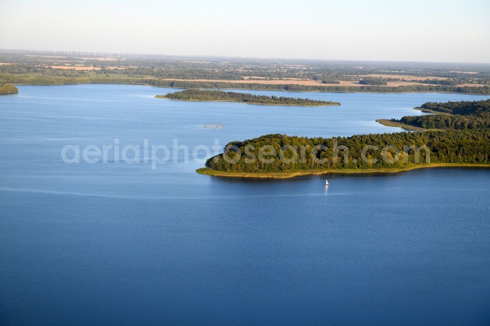 Aerial image Seedorf - Riparian areas on the lake area of Schaalsee in Seedorf in the state Schleswig-Holstein, Germany