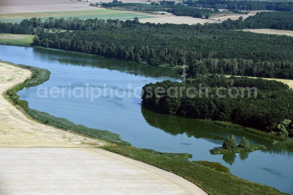 Aerial photograph Zschepplin - Riparian areas on the lake area of Schadebach in Zschepplin in the state Saxony