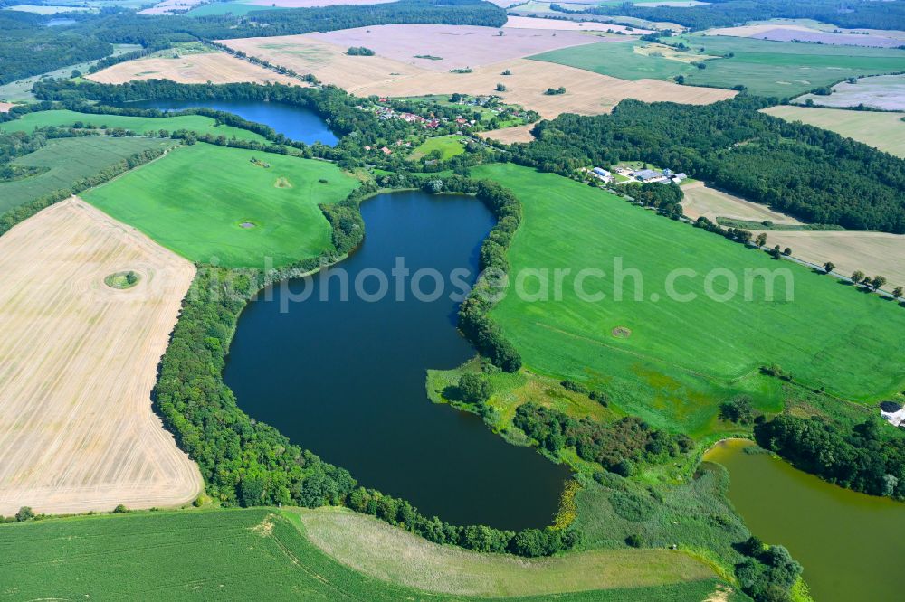 Aerial image Möllenbeck - Riparian areas on the lake area of Tiefer See in Moellenbeck in the state Mecklenburg - Western Pomerania, Germany