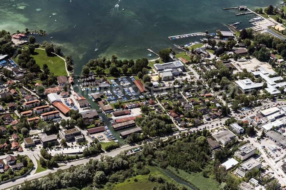 Starnberg from above - Riparian areas on the lake area of in Starnberg in the state Bavaria, Germany