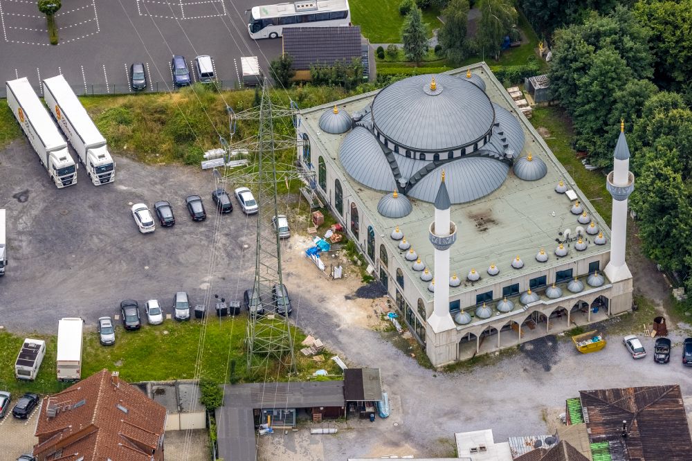 Aerial image Hamm - Mosque construction site D.I.T.I.B. Ulu-Moschee in the destrict Herringen in Hamm at Ruhrgebiet in the state North Rhine-Westphalia