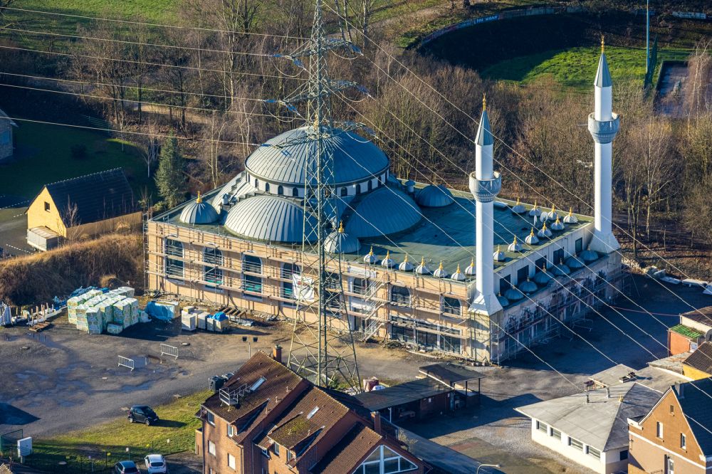 Hamm from the bird's eye view: Mosque construction site D.I.T.I.B. Ulu-Moschee in the destrict Herringen in Hamm at Ruhrgebiet in the state North Rhine-Westphalia