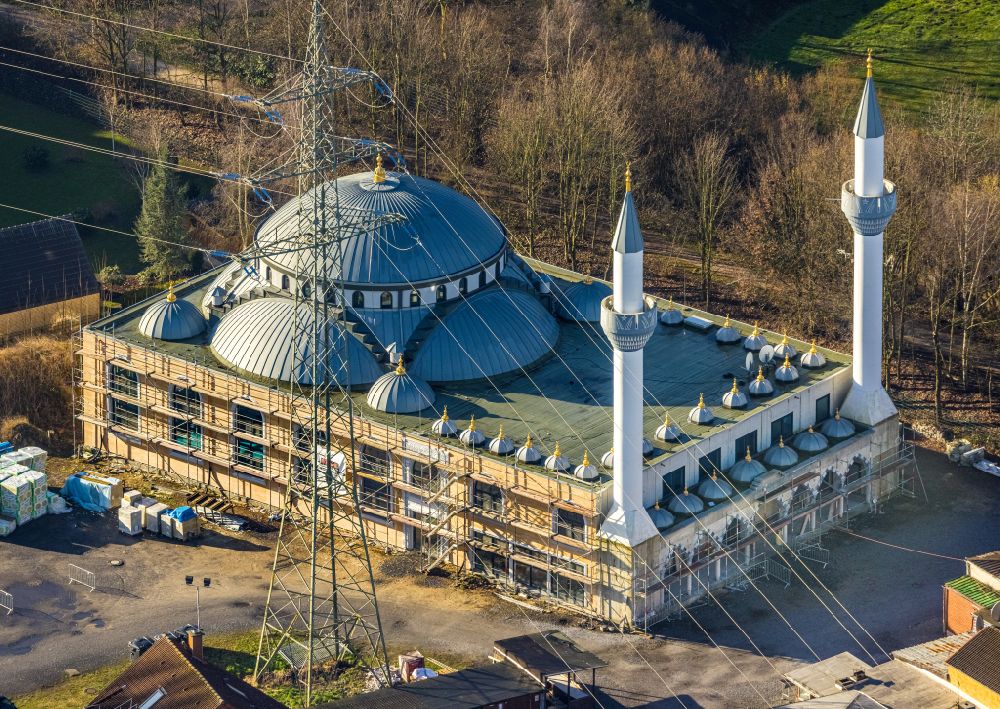 Aerial image Hamm - Mosque construction site D.I.T.I.B. Ulu-Moschee in the destrict Herringen in Hamm at Ruhrgebiet in the state North Rhine-Westphalia