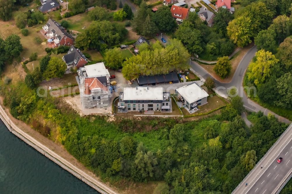 Aerial image Altenholz - Construction for the reconstruction and expansion of the old buildings Villa Hoheneck on street Friedrich-Voss-Ufer in Altenholz in the state Schleswig-Holstein, Germany