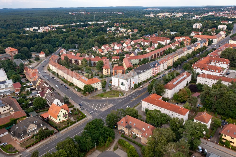 Aerial photograph Eberswalde - Construction for the reconstruction and expansion of the old buildings of WHG in Eberswalde in the state Brandenburg, Germany