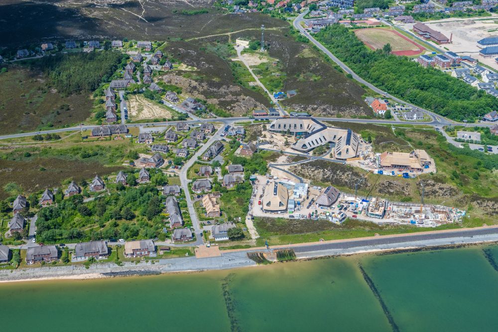 Aerial image List - Reconstruction and revitalization on the extension construction site of the hotel complex Lanserhof in List at the island Sylt in the state Schleswig-Holstein, Germany