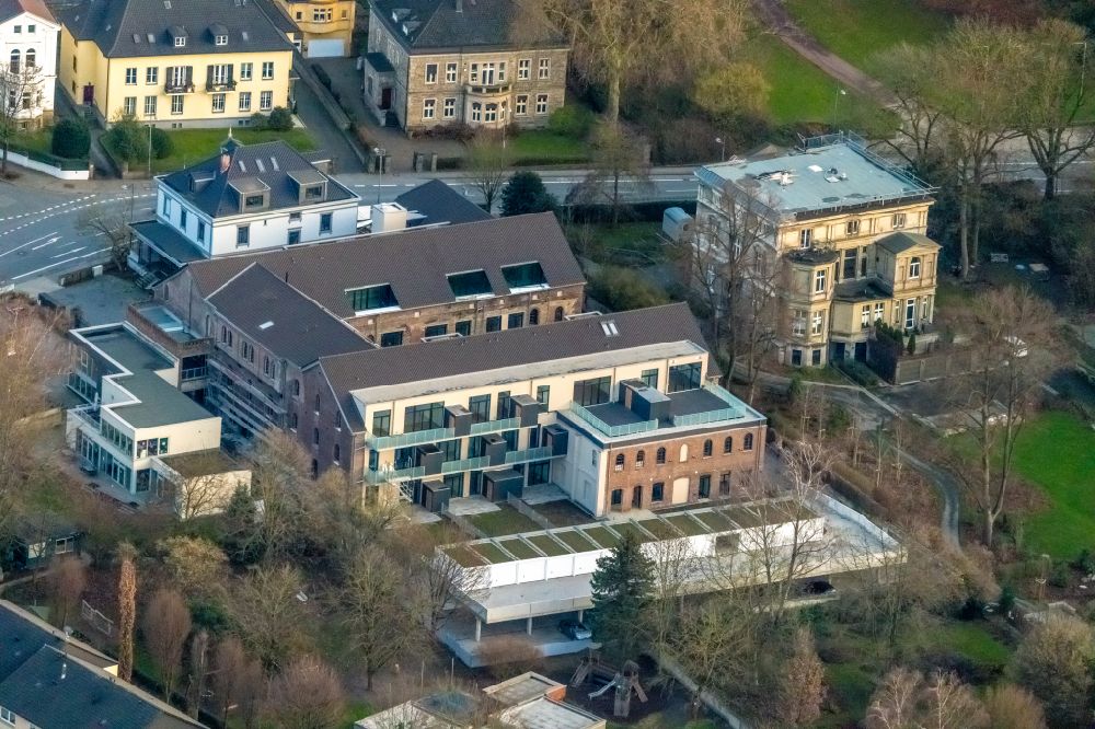Aerial photograph Bommern - Reconstruction and renovation of the factory site of the old factory to a residential area with city lofts on Ruhrstrasse in Bommern at Ruhrgebiet in the state North Rhine-Westphalia, Germany