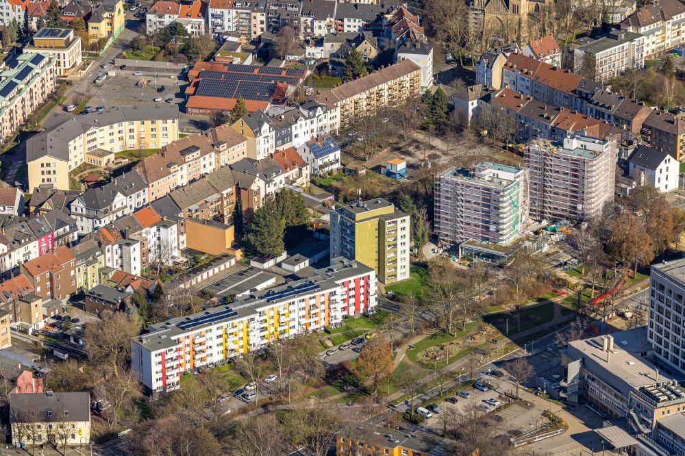 Aerial photograph Herne - Reconstruction and new construction of the high-rise buildings on street Hoelkeskampring in Herne at Ruhrgebiet in the state North Rhine-Westphalia, Germany