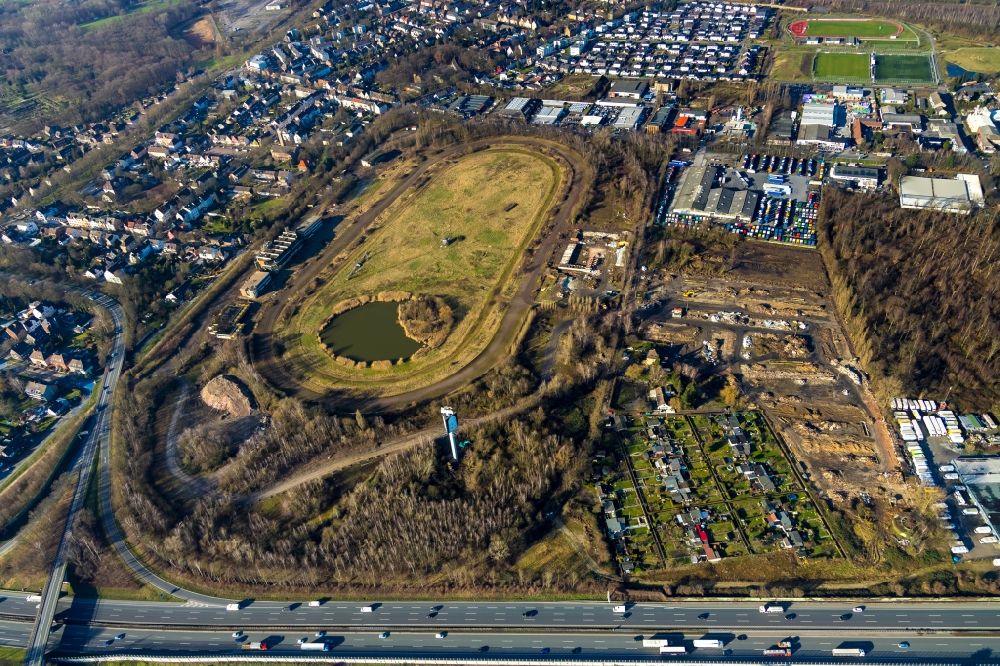 Aerial image Recklinghausen - Development, demolition and renovation work on the site of the former racetrack - Trabrennbahn in Recklinghausen in the state North Rhine-Westphalia, Germany