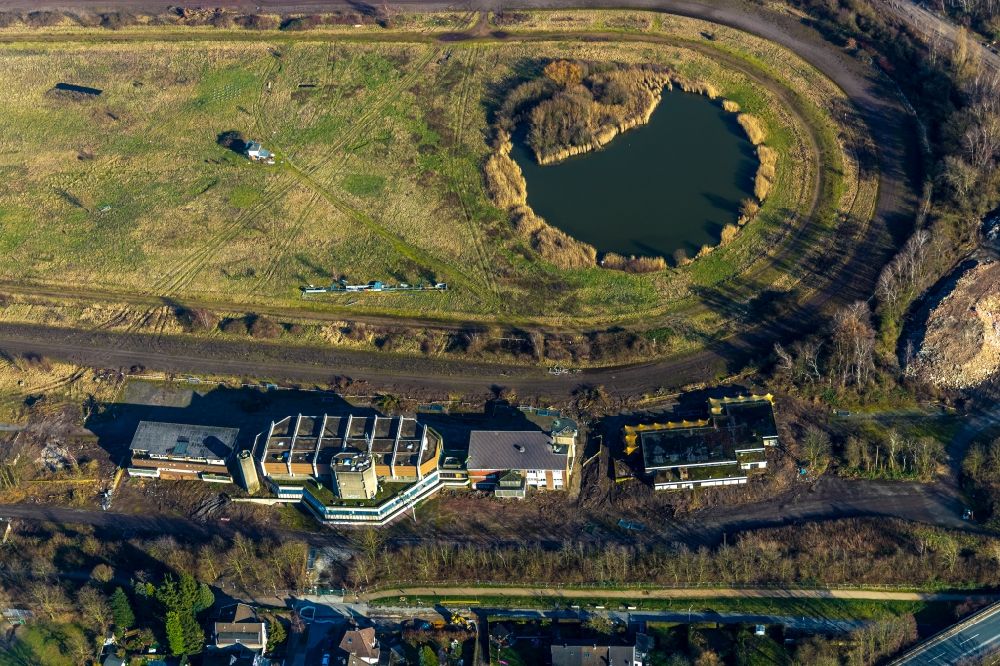 Recklinghausen from above - Development, demolition and renovation work on the site of the former racetrack - Trabrennbahn in Recklinghausen in the state North Rhine-Westphalia, Germany