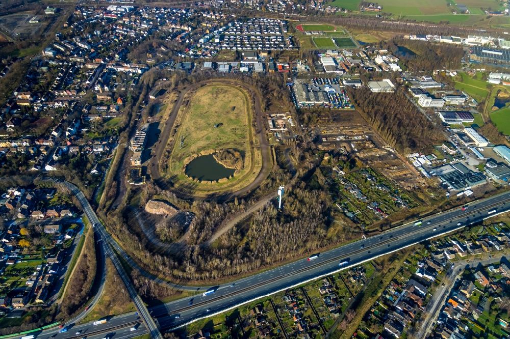 Aerial photograph Recklinghausen - Development, demolition and renovation work on the site of the former racetrack - Trabrennbahn in Recklinghausen in the state North Rhine-Westphalia, Germany