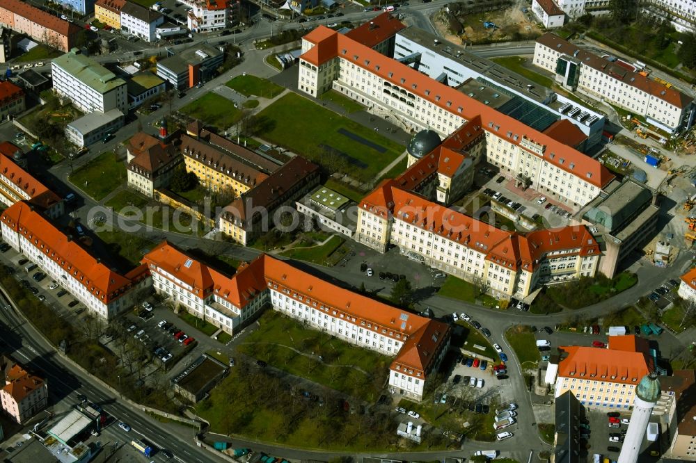 Aerial photograph Würzburg - Hospital grounds of the Clinic UKW in Wuerzburg in the state Bavaria, Germany