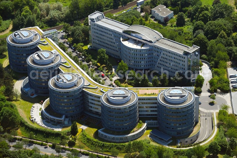 Aerial image Frankfurt am Main - Administration building of the company of Air Liquide Global E&C Solutions in Frankfurt in the state Hesse, Germany