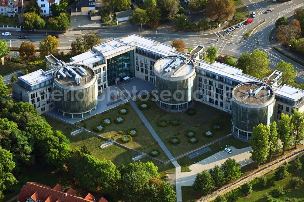 Helmstedt from above - Administration building of the company of Avacon in Helmstedt in the state Lower Saxony, Germany