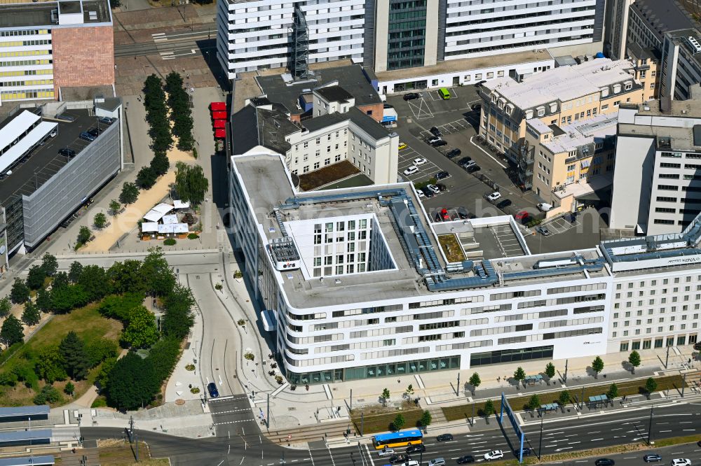 Chemnitz from the bird's eye view: Administration building of the company Eins Energie on street Johannisstrasse in the district Zentrum in Chemnitz in the state Saxony, Germany