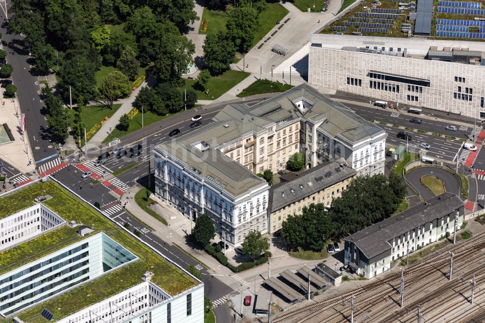 Aerial photograph Linz - Administration building of the company OeBB Immobilienmanagement in Linz in Oberoesterreich, Austria