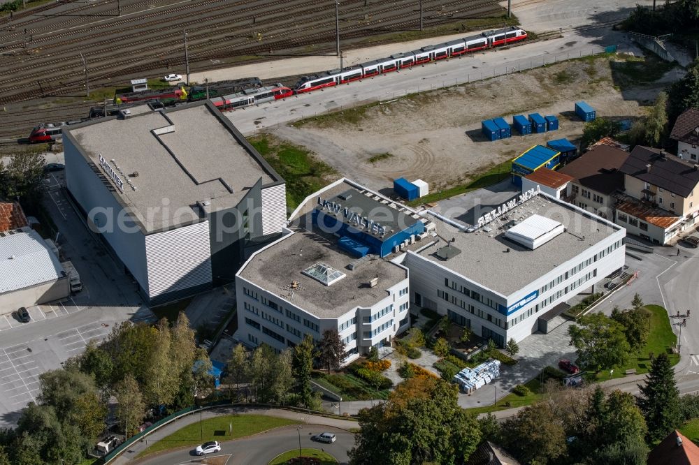 Aerial photograph Kufstein - Administration building of the company LKW WALTER Internationale Transportorganisation AG on Zeller Strasse in Kufstein in Tirol, Austria