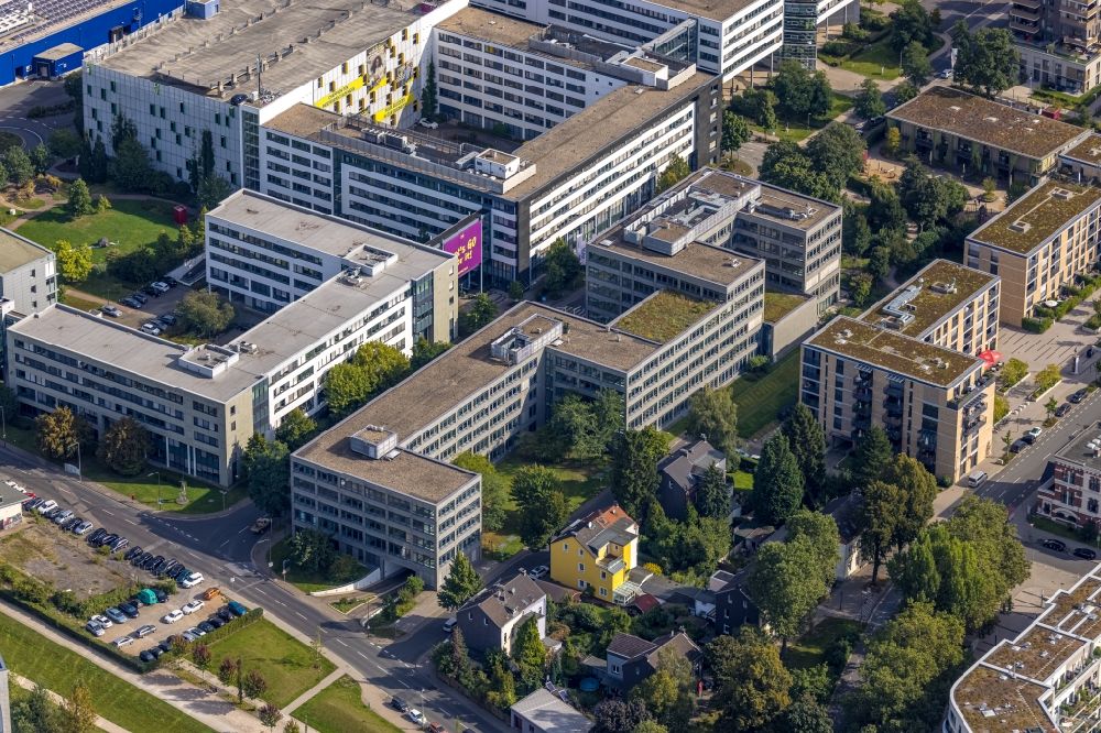 Aerial image Düsseldorf - Administration building of the company of the METRO Deutschland GmbH on Metro-Strasse in the district Flingern-Nord in Duesseldorf at Ruhrgebiet in the state North Rhine-Westphalia, Germany