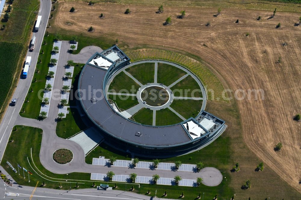 Abstatt from the bird's eye view: Administration building of the company of Muenzing Chemie GmbH on Muenzingstrasse in Abstatt in the state Baden-Wurttemberg, Germany