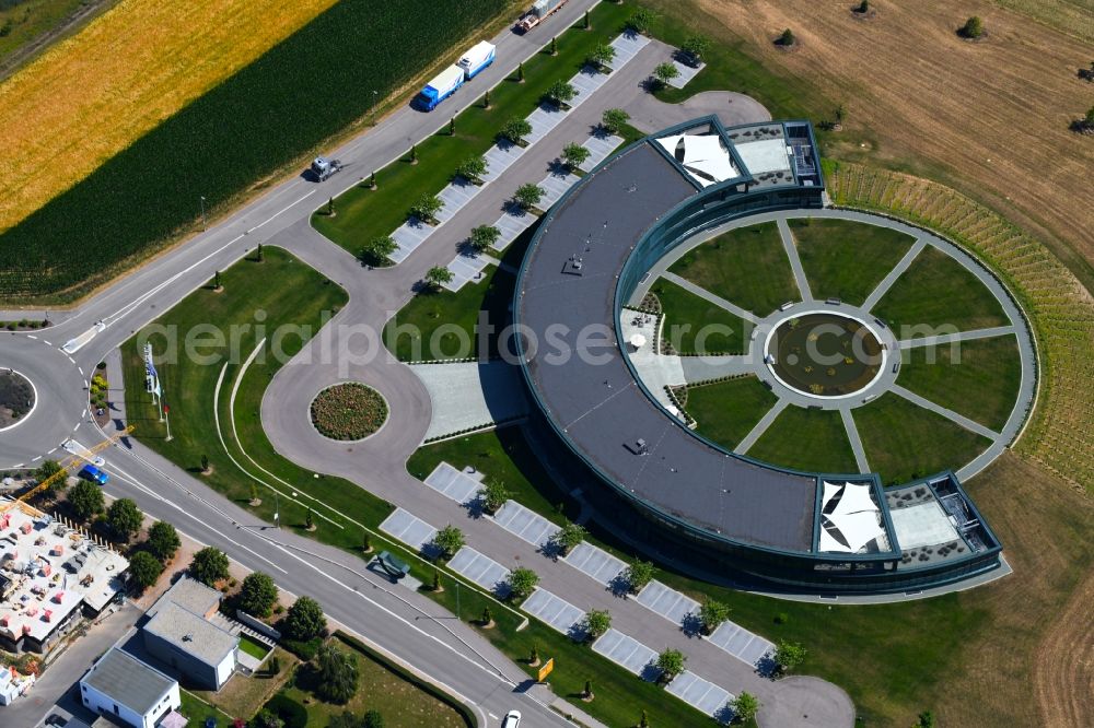 Aerial photograph Abstatt - Administration building of the company of Muenzing Chemie GmbH on Muenzingstrasse in Abstatt in the state Baden-Wurttemberg, Germany