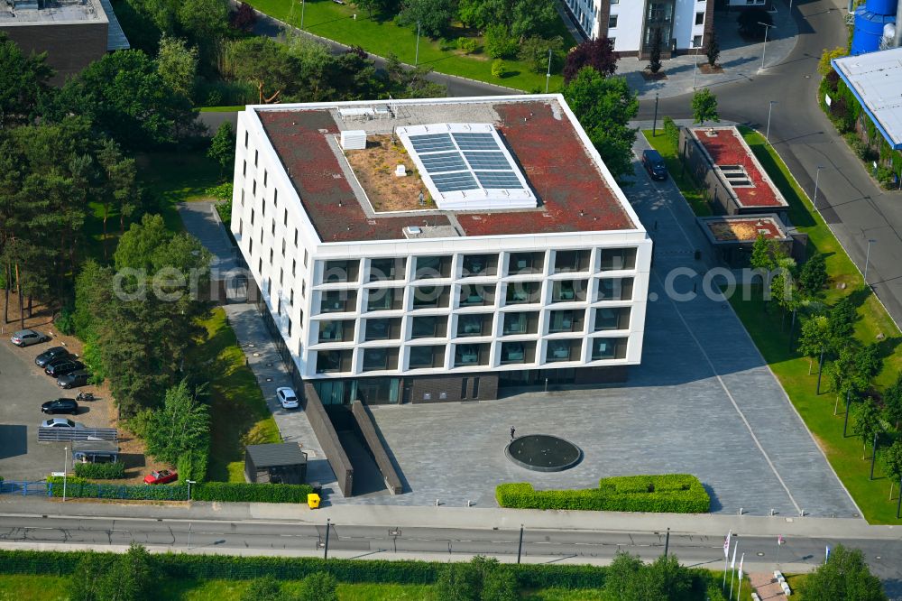 Aerial image Oranienburg - Administration building of the company of ORAFOL Europe GmbH Am Biotop corner Am Gleis in the district Friedrichsthal in Oranienburg in the state Brandenburg, Germany