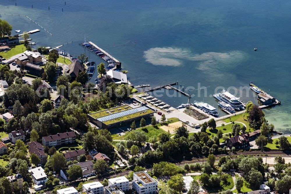 Starnberg from the bird's eye view: Administration building of the company of Bayerischen Seenschifffahrt on Ufer of Starnberger Sees in Starnberg in the state Bavaria, Germany