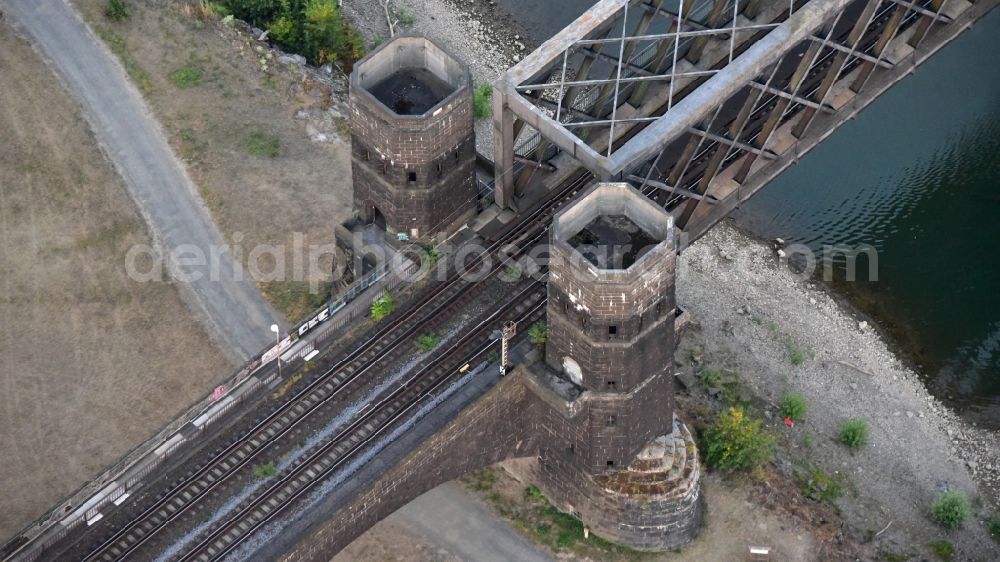Aerial photograph Urmitz - Urmitzer railway bridge over the Rhine in Urmitz in the state Rhineland-Palatinate, Germany