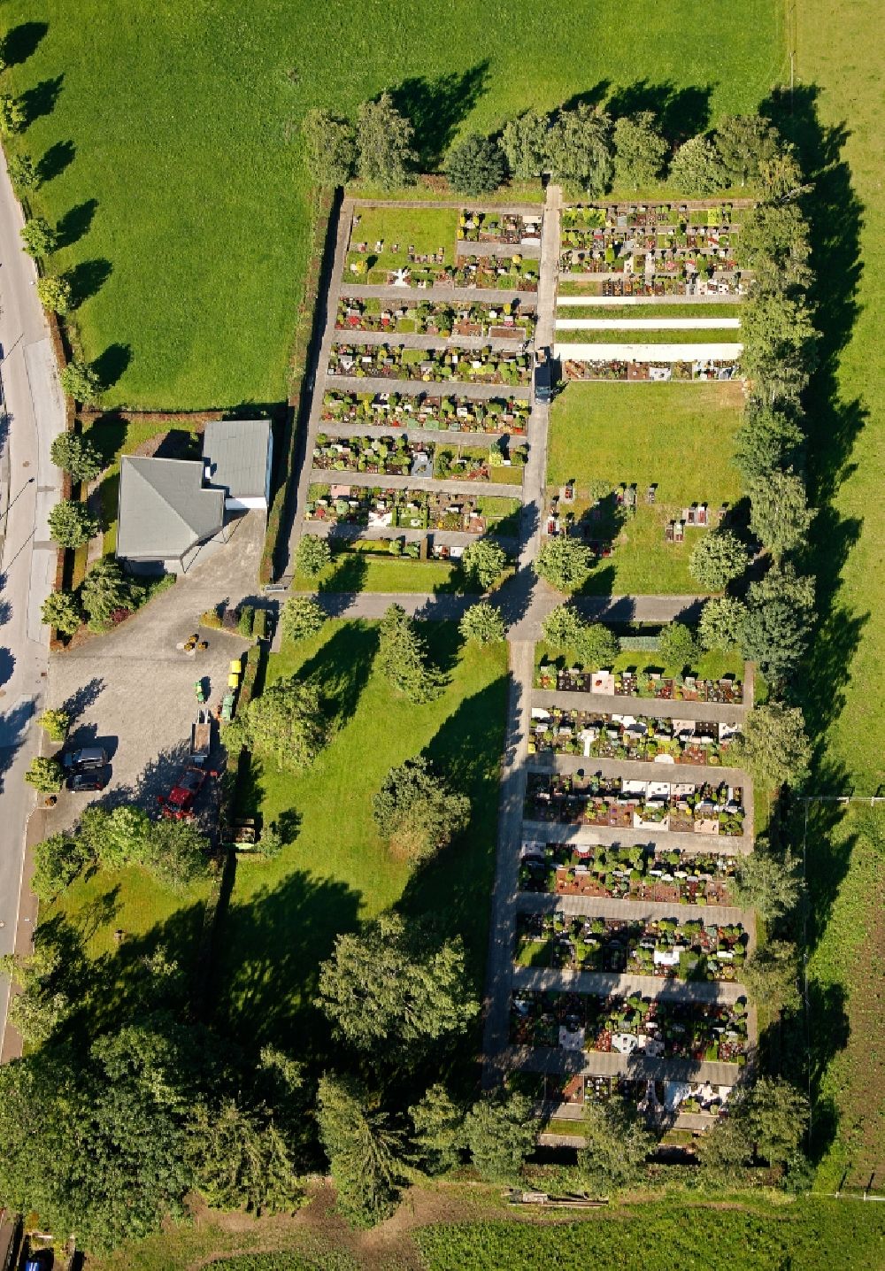 Neuenrade from above - View of urn graves in Neuenrade in the state North Rhine-Westphalia