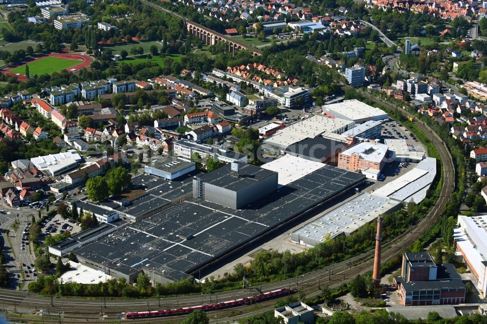 Bietigheim-Bissingen from above - Building and production halls on the valeo - premises on Stuttgarter Strasse in Bietigheim-Bissingen in the state Baden-Wuerttemberg, Germany