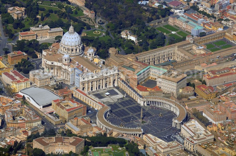 Rom from above - Vatican in Vatican City with St Peter's Square - an enclave in Rome, Italy