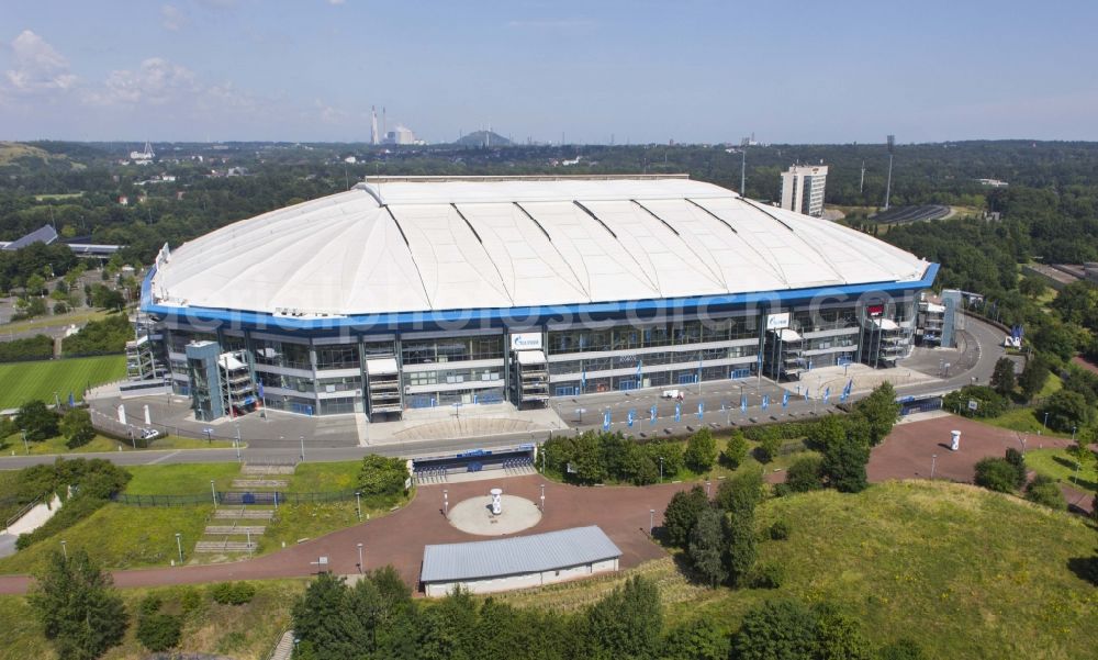 Aerial image Gelsenkirchen - Veltins arena football stadium in Gelsenkirchen in the state North Rhine-Westphalia, Germany