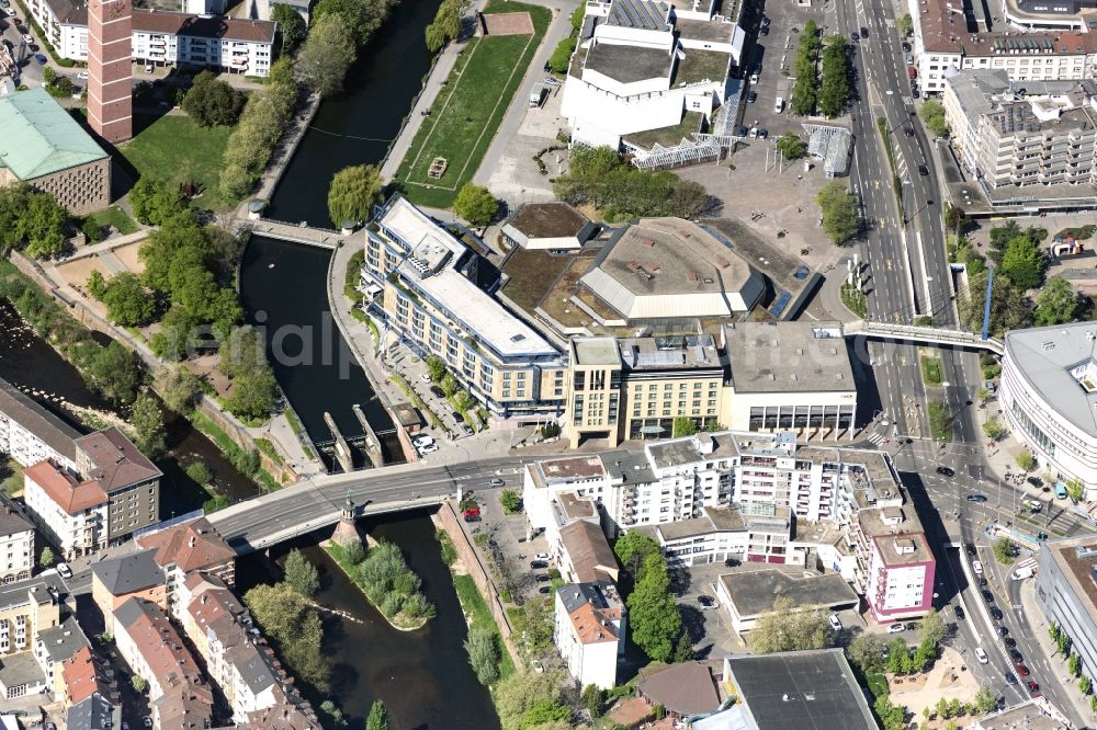 Aerial image Pforzheim - Building of the indoor arena CongressCentrum Pforzheim Am Waisenhausplatz in Pforzheim in the state Baden-Wurttemberg, Germany
